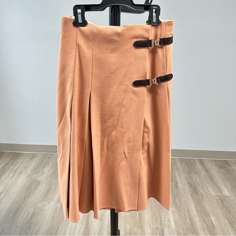 3/$12 ❤️ Zara Peach Pleated Skirt with Buckle Details Size XS